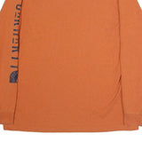 CARHARTT Mens Orange Long Sleeve Crew Neck Cotton T-Shirt L Sleeve Logo