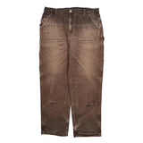 Carhartt Double Knee Carpenter Pants - 36W 32L Brown Cotton