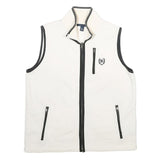 TOMMY HILFIGER Womens White Jacket L Polyester Plain Zip Up Cozy Layer