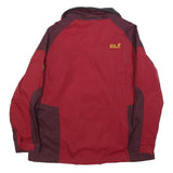 JACK WOLFSKIN Womens Red & Burgundy Outdoor Jacket L Polyester Blend Zip