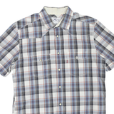 LEVI'S Mens Blue & Black Check Shirt M Casual Cotton Blend Short Sleeve
