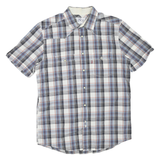 LEVI'S Mens Blue & Black Check Shirt M Casual Cotton Blend Short Sleeve