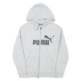 PUMA Womens Grey Cotton Blend Full Zip Hoodie S Branded Casual Zip Up