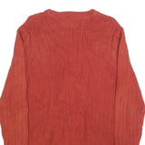 TOMMY HILFIGER Mens Red Patterned Cotton Jumper Crew Neck Basic Knit M Casual