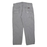 CARHARTT Mens Relaxed Cotton Blend Grey Workwear Trousers W36 L30 Durable Zip