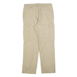 CARHARTT Mens Cotton Blend Beige Relaxed Cargo Trousers W34 L32 Durable Workwear
