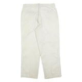 CALVIN KLEIN Mens Cotton Blend White Regular Straight Trousers W35 L30 Zip
