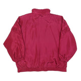 EVR Womens Red Silk Jacket 2XL Zip Classic Plain Satin Lightweight