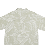CARIBBEAN JOE Mens Beige Silk Tropical Print Shirt M Lightweight Summer Casual