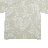 CARIBBEAN JOE Mens Beige Silk Tropical Print Shirt M Lightweight Summer Casual