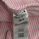 Age 18 Months Carhartt Striped Overalls - 3XS Pink Cotton