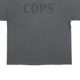 CHAMPION Mens Grey Cops Graphic T-Shirt XL Short Sleeve Crew Neck Casual Wear