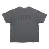 CHAMPION Mens Grey Cops Graphic T-Shirt XL Short Sleeve Crew Neck Casual Wear