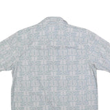 WRANGLER Mens Blue Printed Cotton Shirt M Casual Button Front Short Sleeve