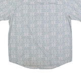 WRANGLER Mens Blue Printed Cotton Shirt M Casual Button Front Short Sleeve