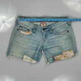 True Religion Denim Shorts - 29W UK 8 Light Wash Denim