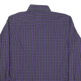 JUST CAVALLI Mens Purple & Black Check Shirt L Long Sleeve Button Down Cotton