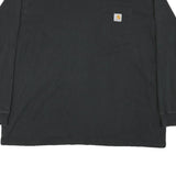 CARHARTT Mens Black Long Sleeve Crew Neck Pocket T-Shirt 2XL Cotton Blend