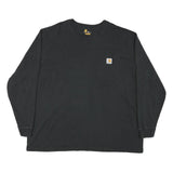 CARHARTT Mens Black Long Sleeve Crew Neck Pocket T-Shirt 2XL Cotton Blend