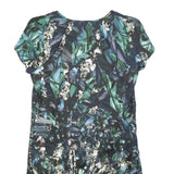 PETER PILOTTO Womens Blue & Green Floral Silk Mini Dress UK 8 Short Sleeve Scoop