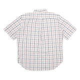 NAUTICA Mens White & Pink Checked Cotton Shirt XL Button Collar Casual Summer