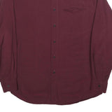 NETTELSTROTH Mens Maroon Shirt L Long Sleeve Casual Button Up Relaxed Fit