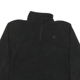 STARTER Mens Black Plain Pullover Jumper Crew Neck Polyester Blend L Sportswear