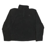 STARTER Mens Black Plain Pullover Jumper Crew Neck Polyester Blend L Sportswear