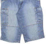 Mens Blue Cotton Blend Cargo Shorts M W33 Casual Pocketed Summerwear