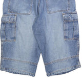 Mens Blue Cotton Blend Cargo Shorts M W33 Casual Pocketed Summerwear