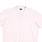 DKNY Mens Pink Plain Shirt XL Cotton Blend Casual Short Sleeve Summer