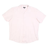 DKNY Mens Pink Plain Shirt XL Cotton Blend Casual Short Sleeve Summer