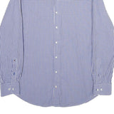 TOMMY HILFIGER Mens Blue & White Checked Shirt L Classic Fit Cotton Button