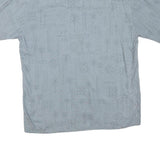 CAMPIA Mens Blue Shirt L Button Front Cotton Blend Hawaiian Style Summer