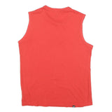 PUMA Mens Red Sleeveless Crew Neck Logo Print T-Shirt M Athletic Cotton Blend