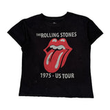1975 - US Tour The Rolling Stones Band T-Shirt - Large Black Cotton