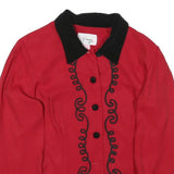 D S SUMMER Womens Red & Black Shirt Long Sleeve Collared M Button Front