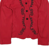 D S SUMMER Womens Red & Black Shirt Long Sleeve Collared M Button Front