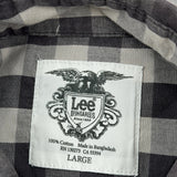 Lee Checked Flannel Shirt - Large Black & White Cotton