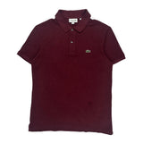 Lacoste Slim Fit Polo Shirt - Large Burgundy Cotton