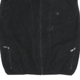 CHAMPION Mens Black Zip Jacket L Polyester Plain Logo Casual Lightweight