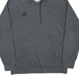 ADIDAS Mens Grey Hoodie L Cotton Blend Casual Sports Logo Pocket