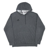 ADIDAS Mens Grey Hoodie L Cotton Blend Casual Sports Logo Pocket