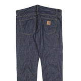 CARHARTT Mens Jeans Blue Regular Straight Denim Dark W41 L32 Workwear Button Fly