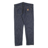 CARHARTT Mens Jeans Blue Regular Straight Denim Dark W41 L32 Workwear Button Fly