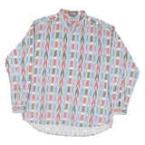 PIER CONNECTION Mens Blue Red & Grey Patterned Cotton Blend Shirt L Casual