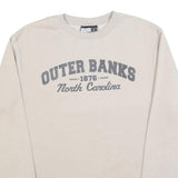 MOMENTUM Womens Cream Outer Banks Cotton Blend Sweatshirt M Crew Neck Casual