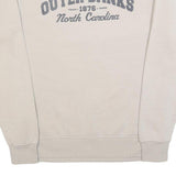 MOMENTUM Womens Cream Outer Banks Cotton Blend Sweatshirt M Crew Neck Casual