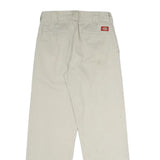 DICKIES Womens Regular Beige Cotton Blend Straight Trousers W28 L29 Workwear Zip
