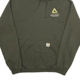 CARHARTT Mens Green Hoodie L Cotton Blend Workwear Pullover Casual Streetwear